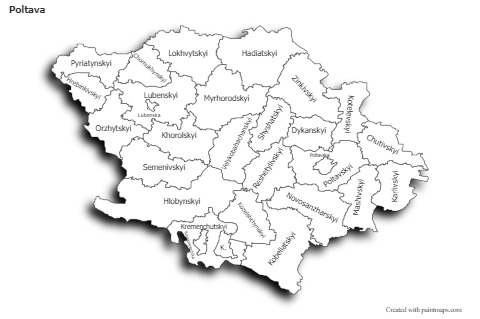 Sample Maps for Poltava (black-white,shadowy)