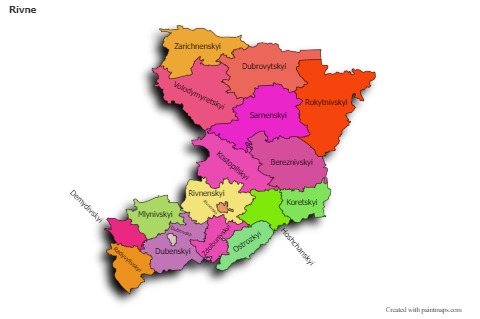 Mapas de muestra para Rivne (coloreado,sombrío)