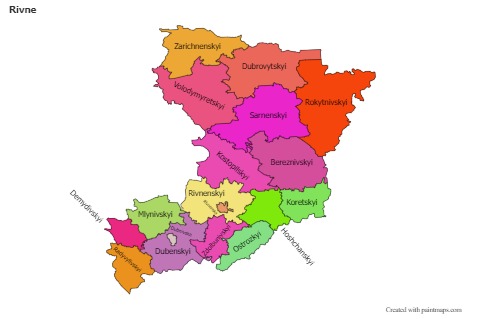 Mapas de muestra para Rivne (coloreado)