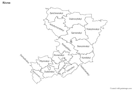 Mapas de muestra para Rivne (blanco-negro)