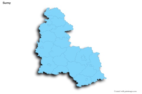 Contoh Peta untuk Sumy (biru,garis luar,bayangan)