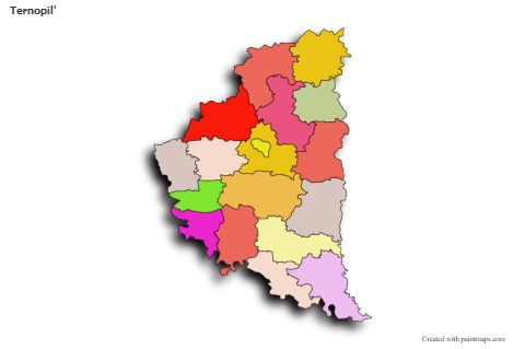 Ternopil' için Örnek Haritalar (renkli,gölgeli)