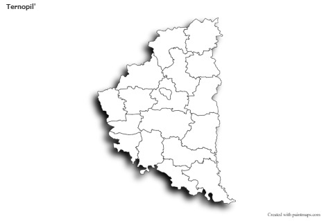 Ternopil' için Örnek Haritalar (siyah-beyaz,gölgeli)