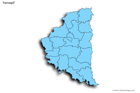 Ternopil' için Örnek Haritalar (mavi,gölgeli)