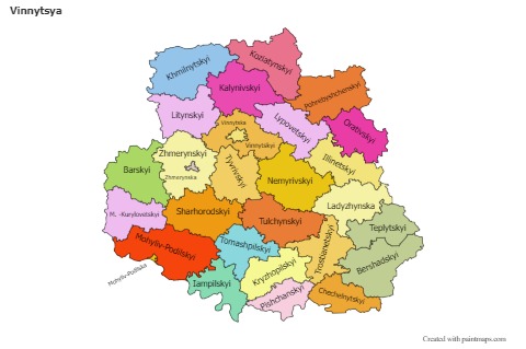 Mapas de muestra para Vinnytsya (coloreado)