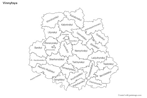 Mapas de muestra para Vinnytsya (blanco-negro)