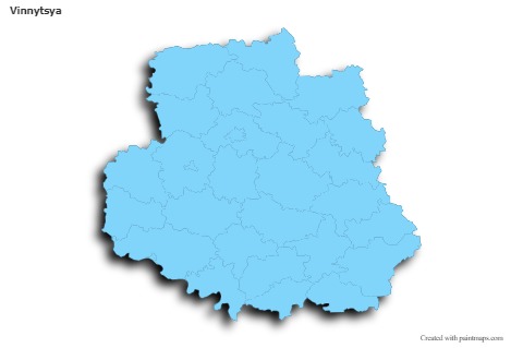 Mapas de muestra para Vinnytsya (azul,contorno,sombrío)
