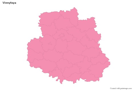 Mapas de muestra para Vinnytsya (rosa,contorno)