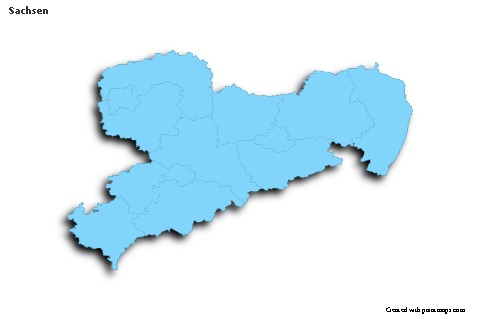 Contoh Peta untuk Sachsen (biru,garis luar,bayangan)