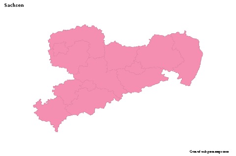 Contoh Peta untuk Sachsen (merah jambu,garis besar)