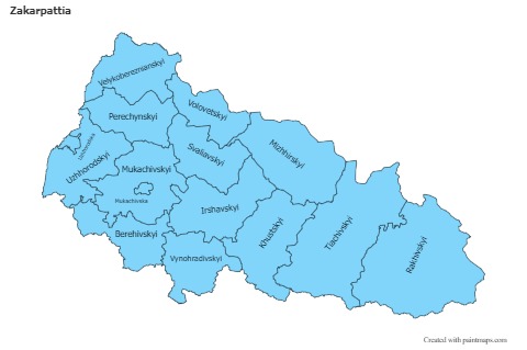 Contoh Peta untuk Zakarpattia (biru)