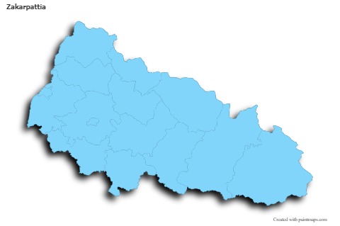 Contoh Peta untuk Zakarpattia (biru,garis luar,bayangan)