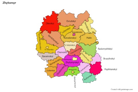 Sample Maps for Zhytomyr (colored)