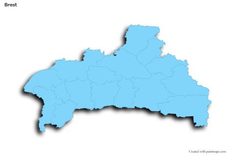 Contoh Peta untuk Brest (biru,garis luar,bayangan)