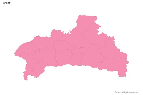 Contoh Peta untuk Brest (merah jambu,garis besar)