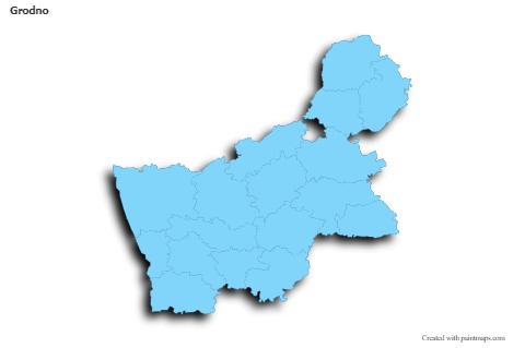 Mapas de muestra para Grodno (azul,contorno,sombrío)