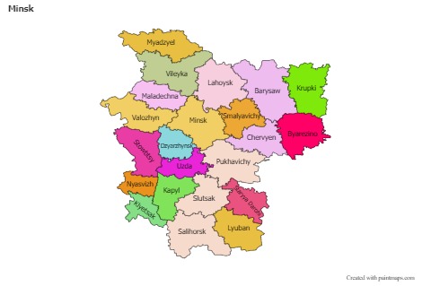 Contoh Peta untuk Minsk (berwarna)