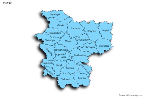 Contoh Peta untuk Minsk (biru,bayangan)