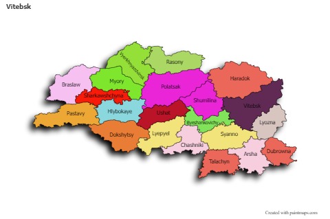 Vitebsk için Örnek Haritalar (renkli,gölgeli)