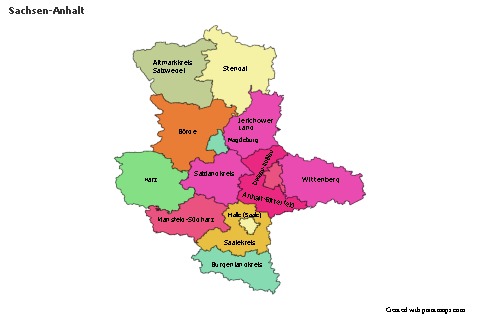 Sachsen-Anhalt için Örnek Haritalar (renkli)