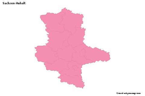 Sachsen-Anhalt için Örnek Haritalar (pembe,anahat)