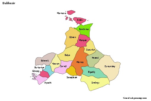 Sample Maps for Balikesir (colored)