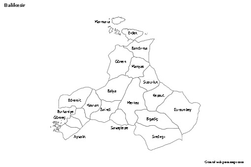 Sample Maps for Balikesir (black-white)