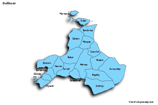 Sample Maps for Balikesir (blue,shadowy)