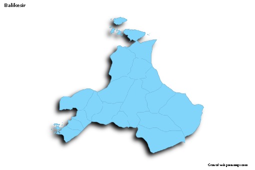 Sample Maps for Balikesir (blue,outline,shadowy)