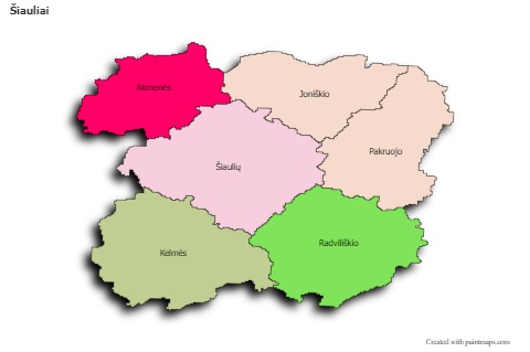 Šiauliai için Örnek Haritalar (renkli,gölgeli)