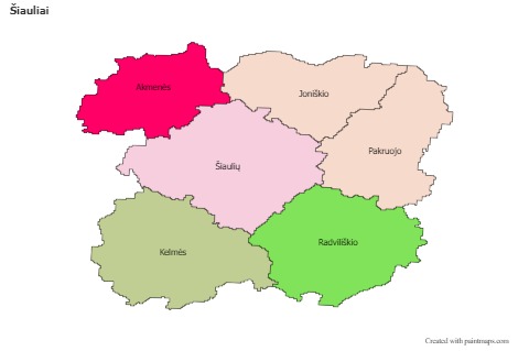 Šiauliai için Örnek Haritalar (renkli)