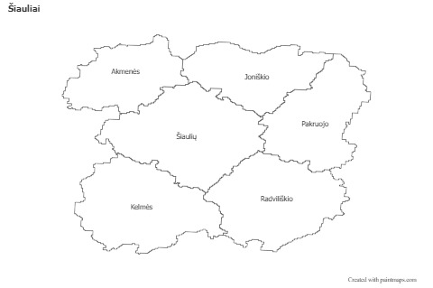 Šiauliai için Örnek Haritalar (siyah-beyaz)