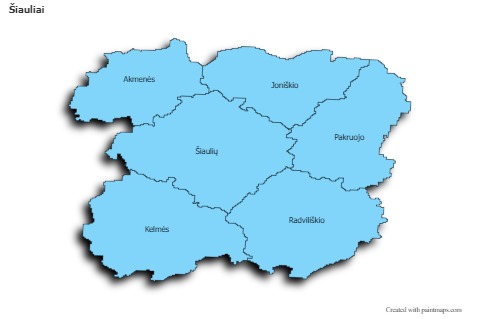 Šiauliai için Örnek Haritalar (mavi,gölgeli)