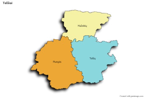 Telšiai için Örnek Haritalar (renkli,gölgeli)
