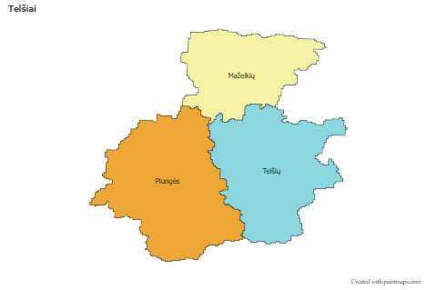 Telšiai için Örnek Haritalar (renkli)