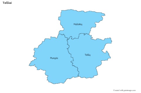 Telšiai için Örnek Haritalar (mavi)