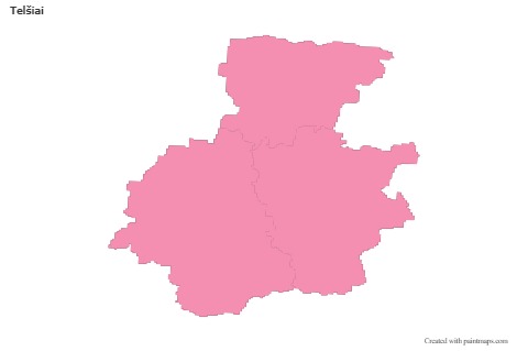 Telšiai için Örnek Haritalar (pembe,anahat)