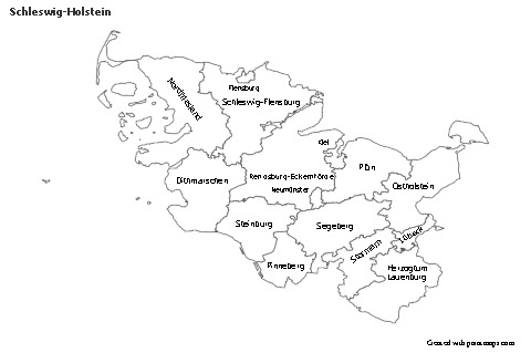 Schleswig-Holstein için Örnek Haritalar (siyah-beyaz)