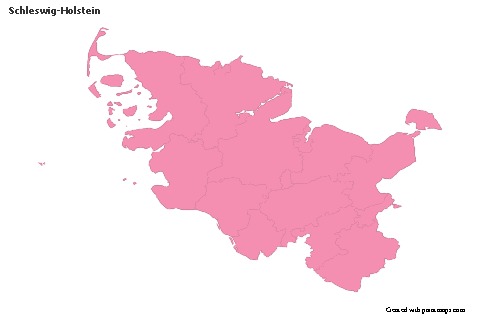 Schleswig-Holstein için Örnek Haritalar (pembe,anahat)