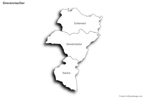 Contoh Peta untuk Grevenmacher (hitam-putih,bayangan)