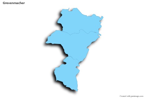 Contoh Peta untuk Grevenmacher (biru,garis luar,bayangan)