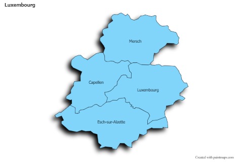 Contoh Peta untuk Luxembourg (biru,bayangan)