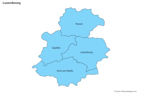 Contoh Peta untuk Luxembourg (biru)