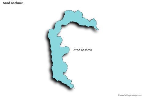 Contoh Peta untuk Azad Kashmir (berwarna,bayangan)