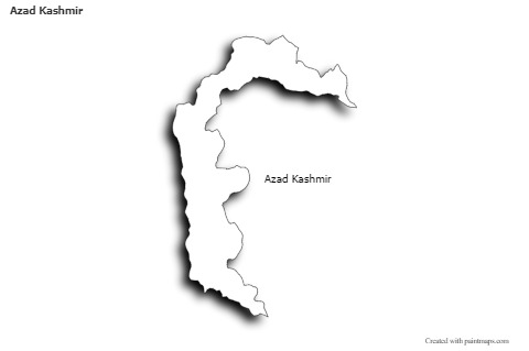 Contoh Peta untuk Azad Kashmir (hitam-putih,bayangan)