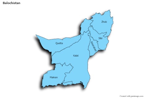 Mapas de muestra para Balochistan (azul,sombrío)