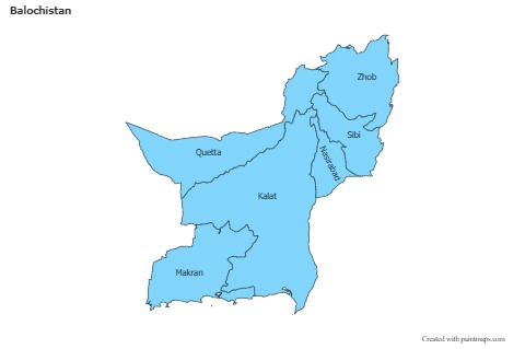 Mapas de muestra para Balochistan (azul)