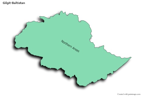 Contoh Peta untuk Gilgit-Baltistan (berwarna,bayangan)