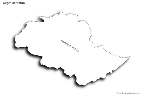 Contoh Peta untuk Gilgit-Baltistan (hitam-putih,bayangan)