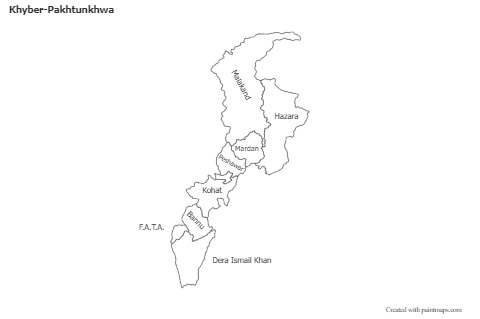 Khyber-Pakhtunkhwa için Örnek Haritalar (siyah-beyaz)